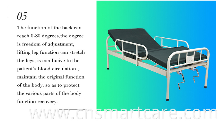 Hot Sale Adjustable Cheap Price 3 Functions Manual Hospital Bed With 2 Crank